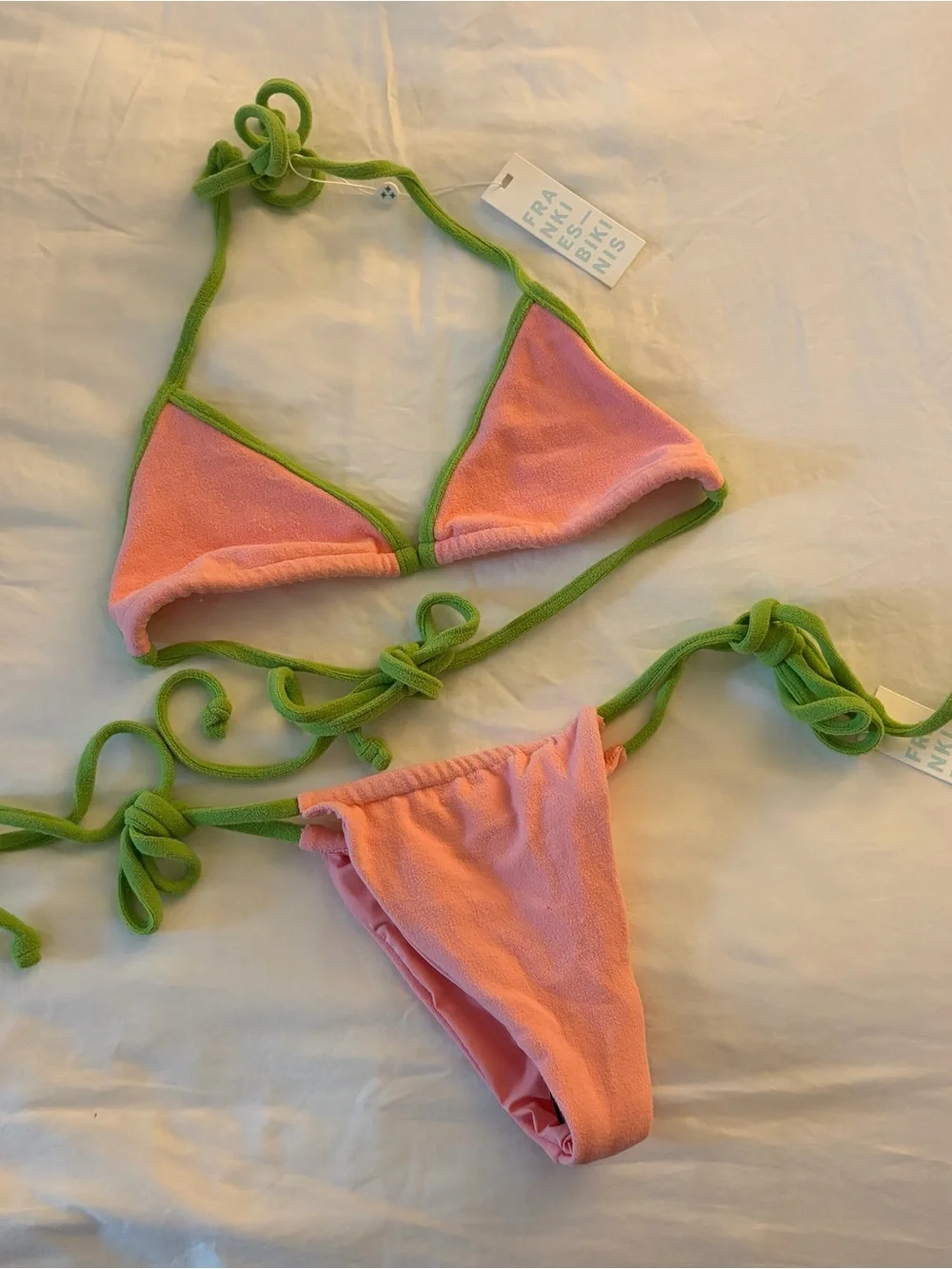 Frankie’s Bikinis Tia Terry Bikini Set in Summer Melon